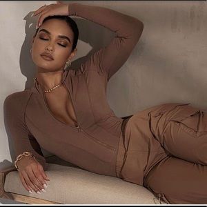 Cocoa fitted bodysuit - NWOT